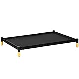 Pawhut Erhöhtes Hundebett Haustierbett Hundeliege im Innen- und Außenbereich für große Hunde Mesh-Stoff Schwarz 104 x 76,6 x 15 cm