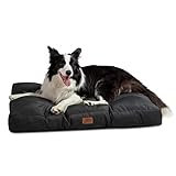Bedsure Hundekissen Grosse Hunde waschbar - 91x68cm Hundebett wasserdicht L für große, mittelgroße Hunde gepolstert Hundematte schwarz in 10cm Höhe