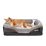 JOYELF Großes Hundebett Memory Foam orthopädisches Hundebett & Hundesofa mit abnehmbarem waschbarem Bezug und Quietschspielzeug als Geschenk