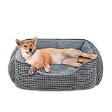 JOEJOY Hundebett Mittelgroße Hunde, Hundekorb Flauschig, Hundebett Waschbar, rutschfeste Hundekörbchen Hundesofa, Plüsch Hundebetten, 63x53x20cm, Haustierbett für Kleine und Mittlere Hunde und Katzen