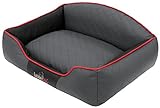 Hobbydog XXLELIGRC9 Hundebett/Sofa/Korb Elite mit Kunstleder, grau/schwarz, XXL, 110 x 85 x 30 cm