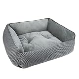 JOEJOY Hundebett Grosse Hunde, Weich& Bequem, Anti-Angst, Flauschig Hundebett, Waschbar rutschfest Hundekorb für mittelgroße bis große Hunde bis zu 18 kg (76x61x23cm)